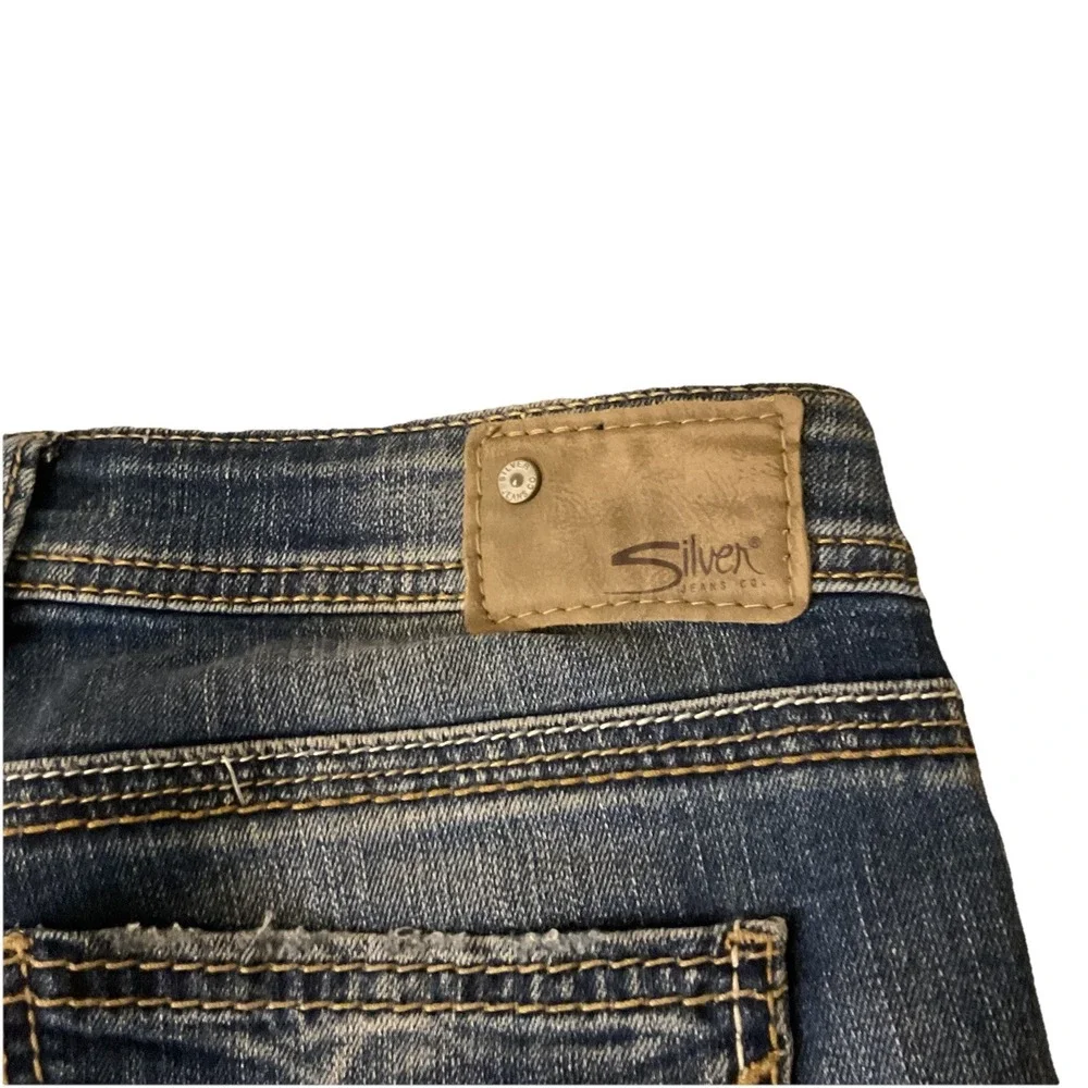 Y2K Silver Jeans AIKO MID FLARE Super Stretch Jeans Tag 25 x 32 (25x31) - Picture 7 of 14